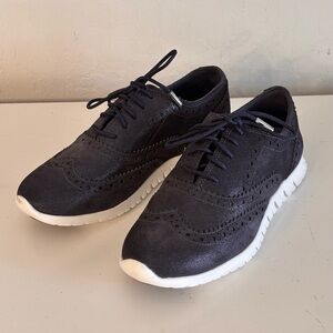Cole Haan ZERØGRAND Wingtip Oxford Dark Navy Sparkle Leather, Size 5